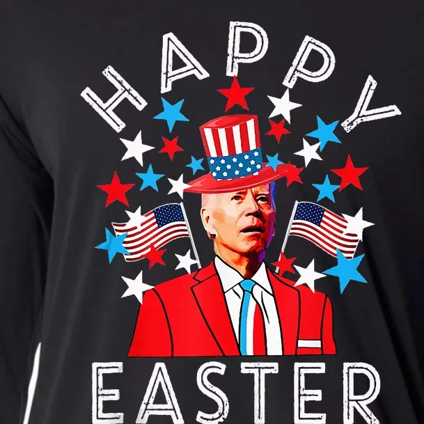 Happy Easter Joe Biden 4th of July Memorial Independence Day Cooling Performance Long Sleeve Crew