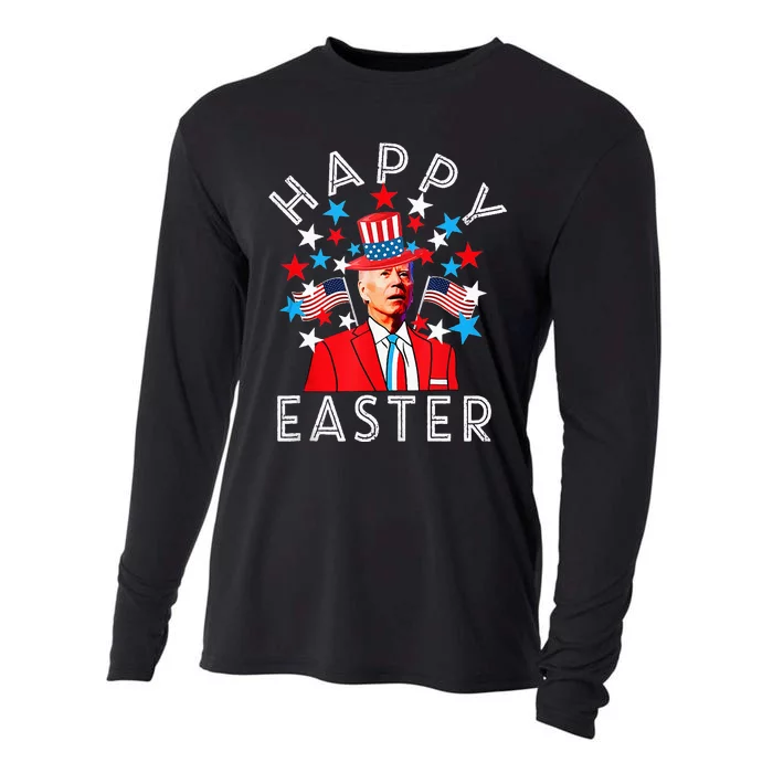 Happy Easter Joe Biden 4th of July Memorial Independence Day Cooling Performance Long Sleeve Crew