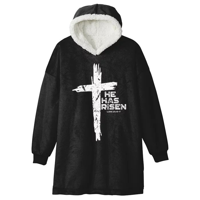 Happy Easter Jesus He Has Risen Religious Christian Hooded Wearable Blanket