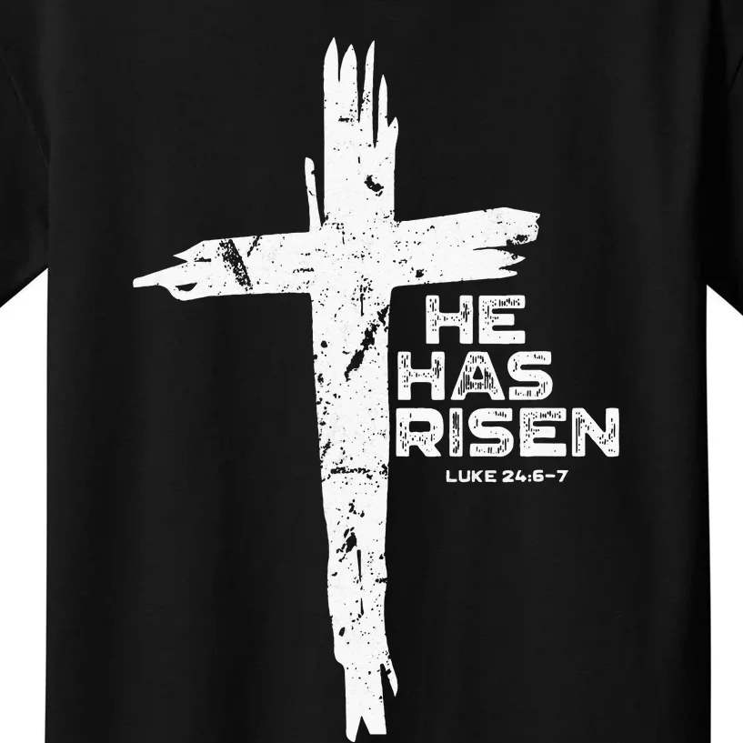 Happy Easter Jesus He Has Risen Religious Christian Kids T-Shirt