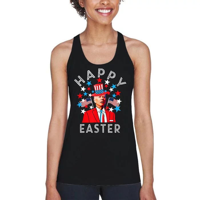 Happy Easter Joe Biden 4th of July Memorial Independence Women's Racerback Tank