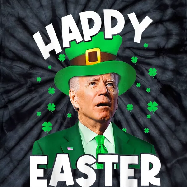 Happy Easter Joe Biden Leprechaun Shamrock St Patrick's Day Tie-Dye T-Shirt