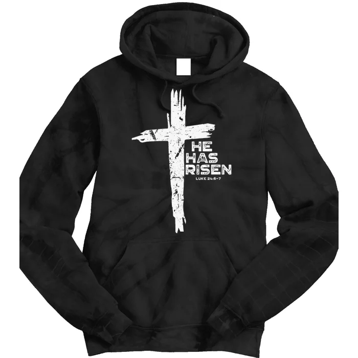 Happy Easter Jesus He Has Risen Religious Christian Tie Dye Hoodie