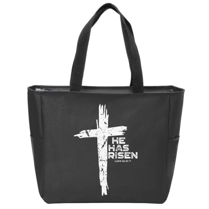 Happy Easter Jesus He Has Risen Religious Christian Zip Tote Bag