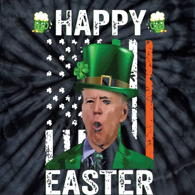 Happy Easter Joe Biden Leprechaun Shamrock St Patrick's Day Tie-Dye T-Shirt