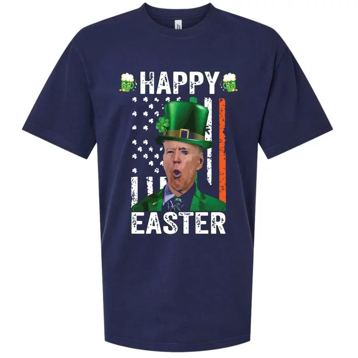 Happy Easter Joe Biden Leprechaun Shamrock St Patrick's Day Sueded Cloud Jersey T-Shirt