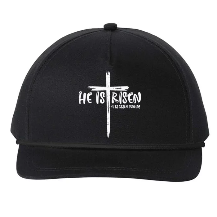 Happy Easter Jesus He Is Risen Indeed Christian Snapback Five-Panel Rope Hat