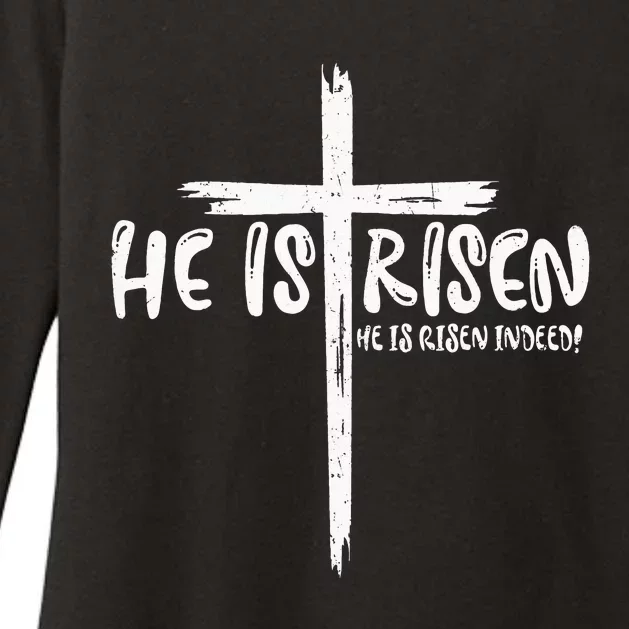 Happy Easter Jesus He Is Risen Indeed Christian Womens CVC Long Sleeve Shirt