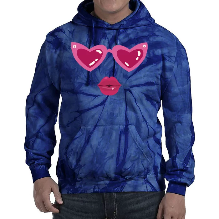 Heart Eyes Kiss Valentine Tie Dye Hoodie