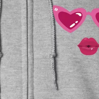 Heart Eyes Kiss Valentine Full Zip Hoodie