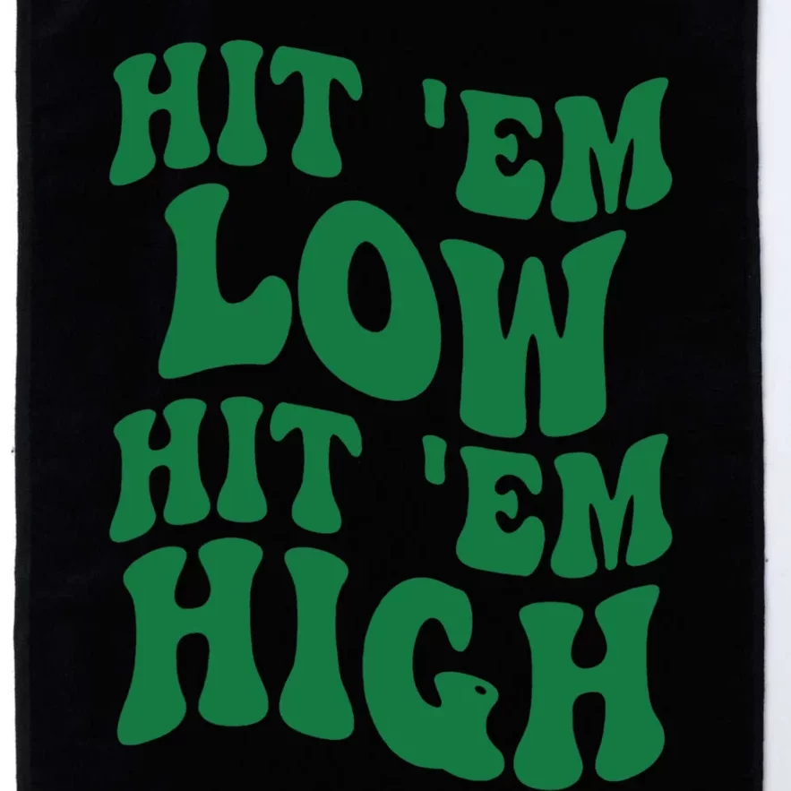 Hit 'Em Low Hit 'Em High Road To Victory Football Platinum Collection Golf Towel