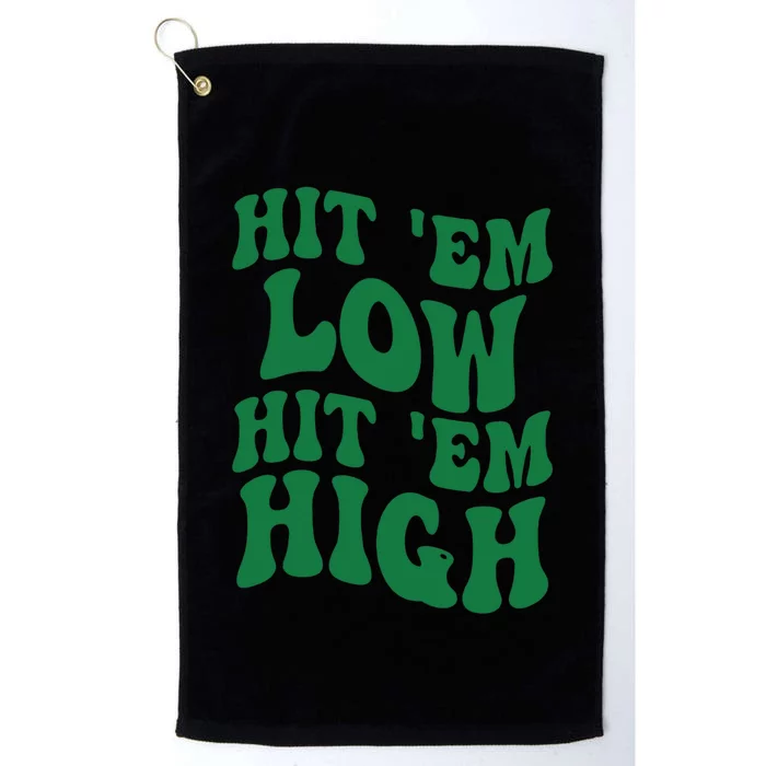 Hit 'Em Low Hit 'Em High Road To Victory Football Platinum Collection Golf Towel