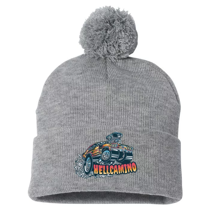 Hellcamino Car Pom Pom 12in Knit Beanie