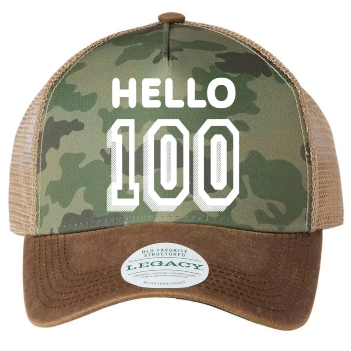 Hello 100 Funny 100th Birthday Legacy Tie Dye Trucker Hat