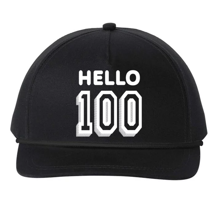 Hello 100 Funny 100th Birthday Snapback Five-Panel Rope Hat