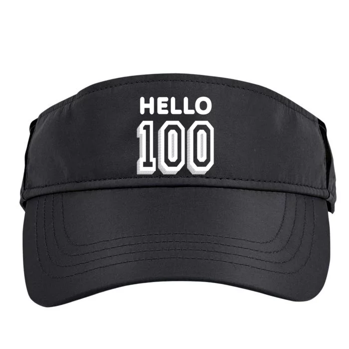 Hello 100 Funny 100th Birthday Adult Drive Performance Visor