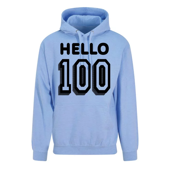 Hello 100 Funny 100th Birthday Unisex Surf Hoodie