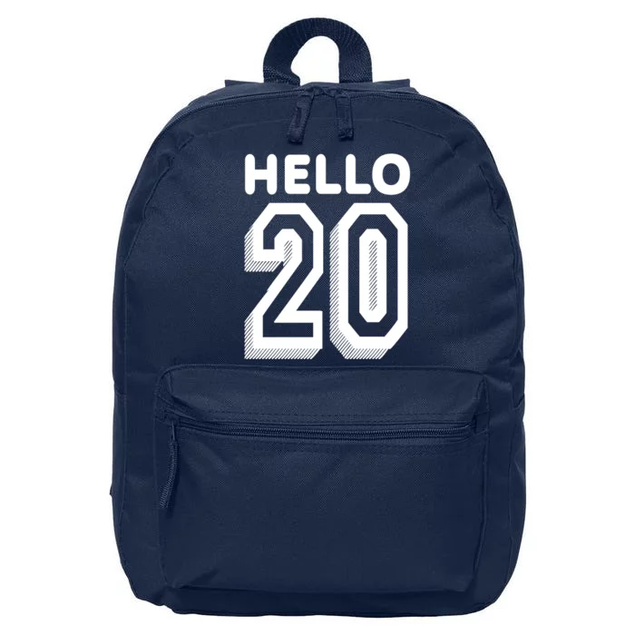 Hello 20 Funny 20th Birthday 16 in Basic Backpack