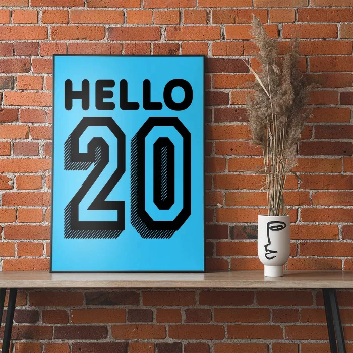 Hello 20 Funny 20th Birthday Poster