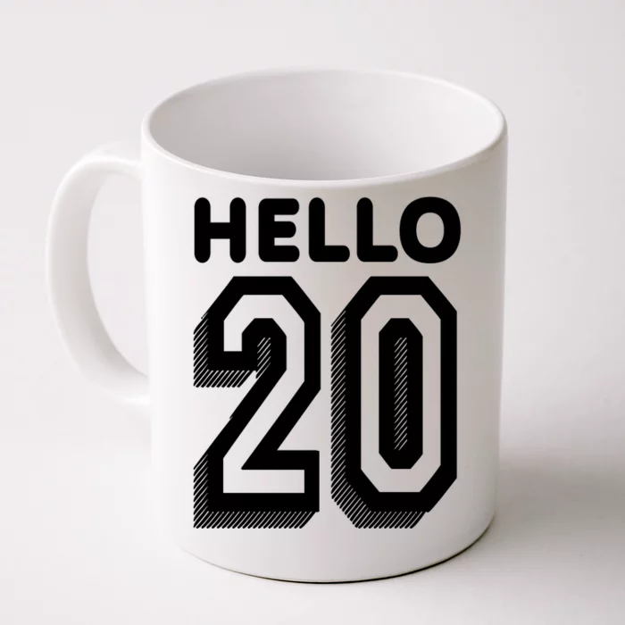 Hello 20 Funny 20th Birthday Front & Back Coffee Mug