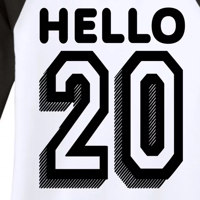 Hello 20 Funny 20th Birthday Women's Tri-Blend 3/4-Sleeve Raglan Shirt