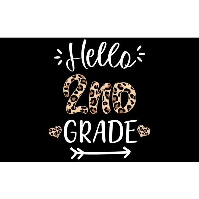 Hello 2nd Grade Cute Leopard Heart Bumper Sticker