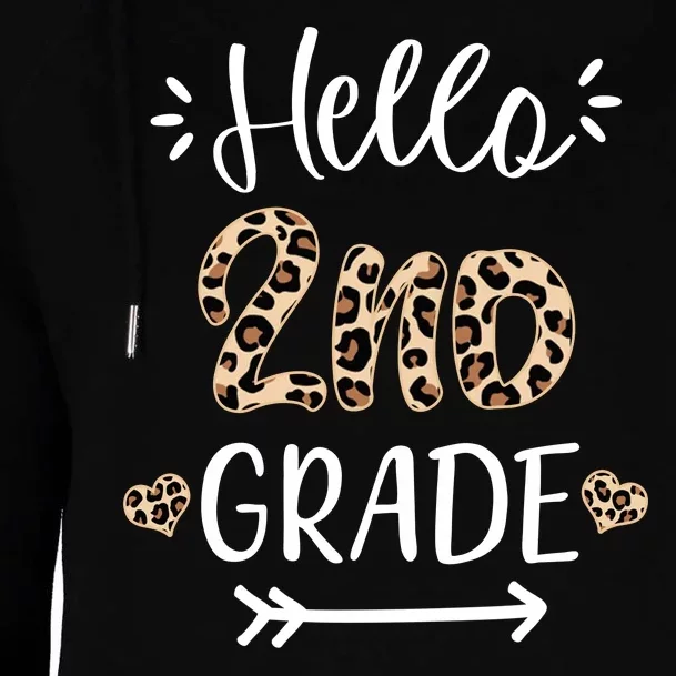 Hello 2nd Grade Cute Leopard Heart Womens Funnel Neck Pullover Hood