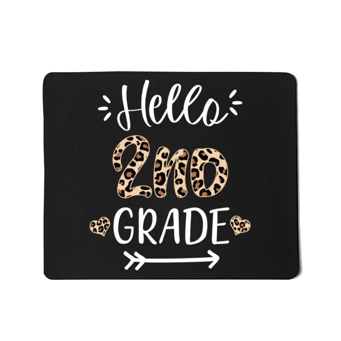 Hello 2nd Grade Cute Leopard Heart Mousepad