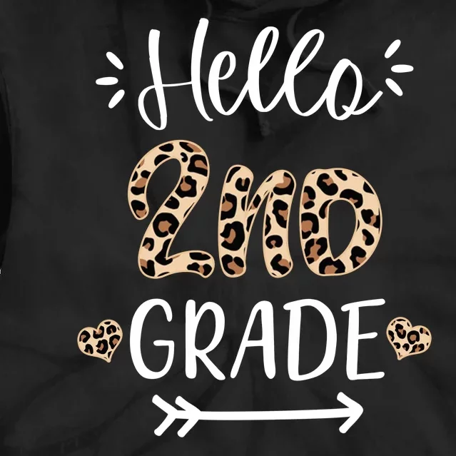 Hello 2nd Grade Cute Leopard Heart Tie Dye Hoodie