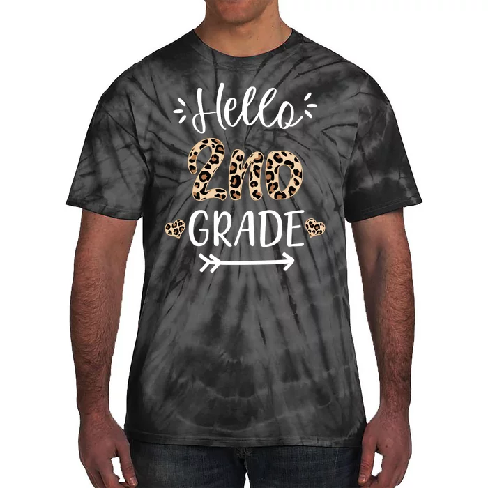 Hello 2nd Grade Cute Leopard Heart Tie-Dye T-Shirt