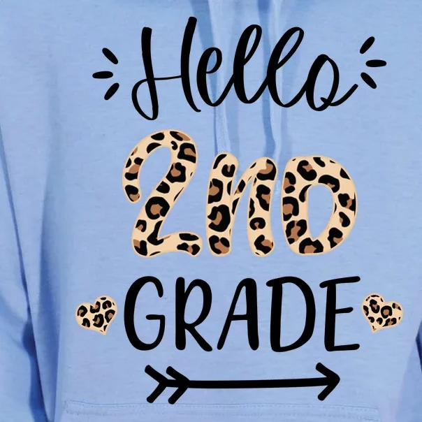 Hello 2nd Grade Cute Leopard Heart Unisex Surf Hoodie