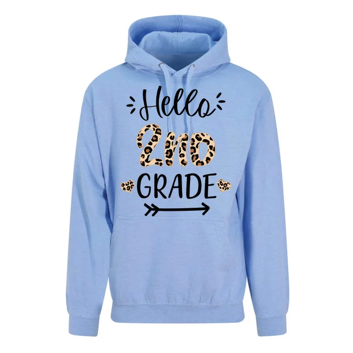 Hello 2nd Grade Cute Leopard Heart Unisex Surf Hoodie