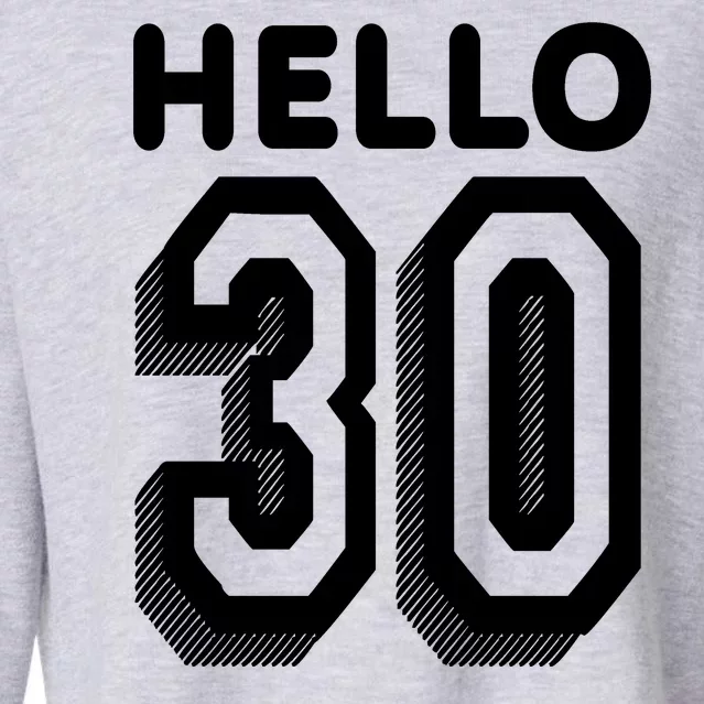 Hello 30 Funny 30th Birthday Cropped Pullover Crew