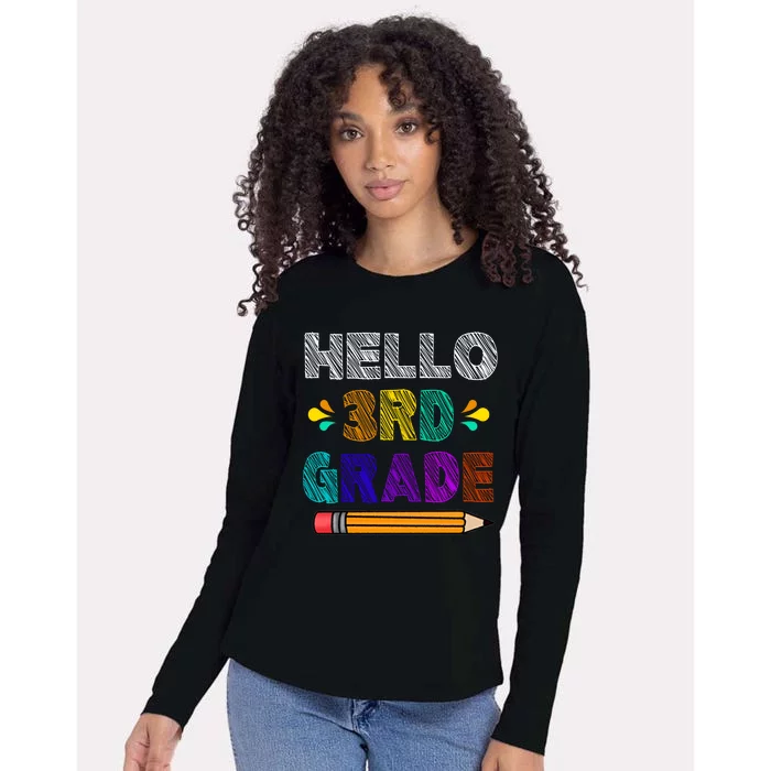 Hello 3rd Grade Womens Cotton Relaxed Long Sleeve T-Shirt