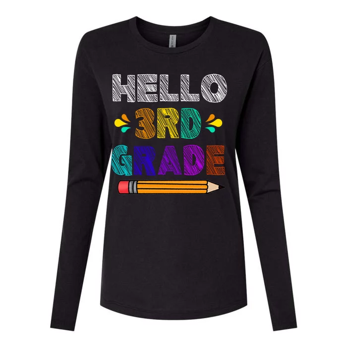 Hello 3rd Grade Womens Cotton Relaxed Long Sleeve T-Shirt