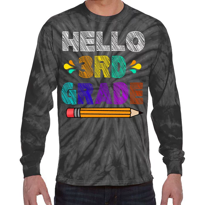 Hello 3rd Grade Tie-Dye Long Sleeve Shirt