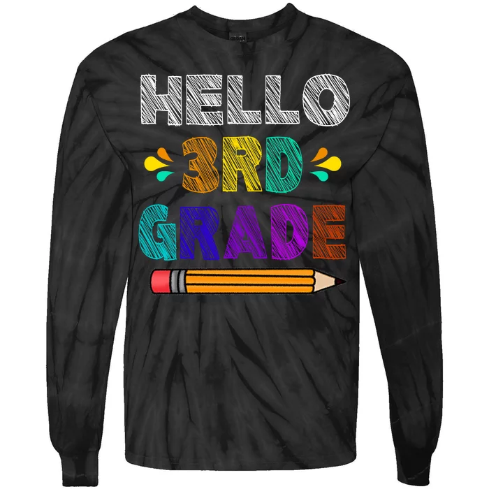 Hello 3rd Grade Tie-Dye Long Sleeve Shirt