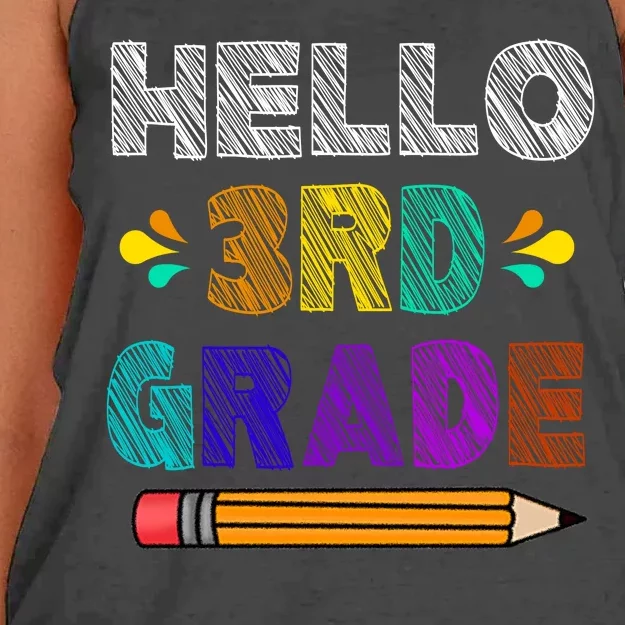 Hello 3rd Grade Women's Knotted Racerback Tank