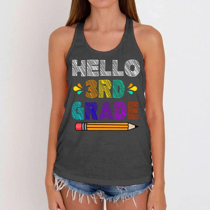 Hello 3rd Grade Women's Knotted Racerback Tank