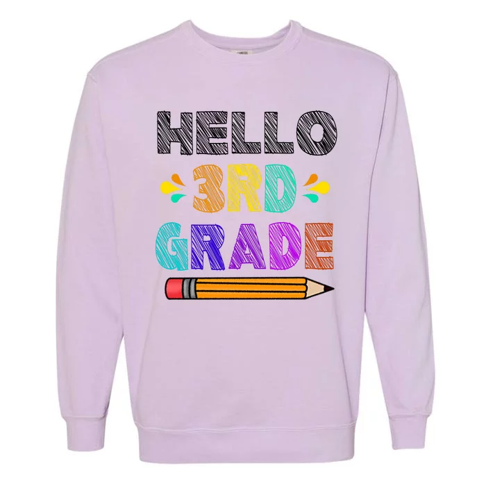 Hello 3rd Grade Garment-Dyed Sweatshirt