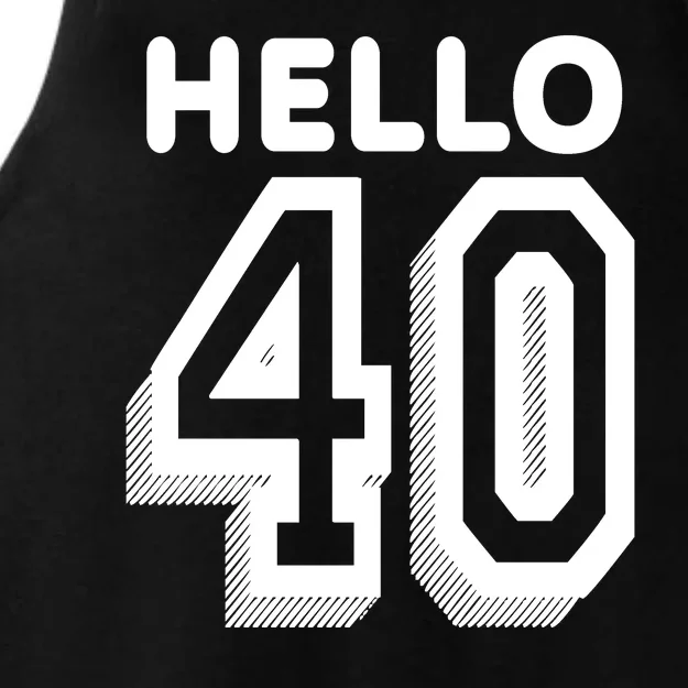 Hello 40 Funny 40th Birthday Ladies Tri-Blend Wicking Tank