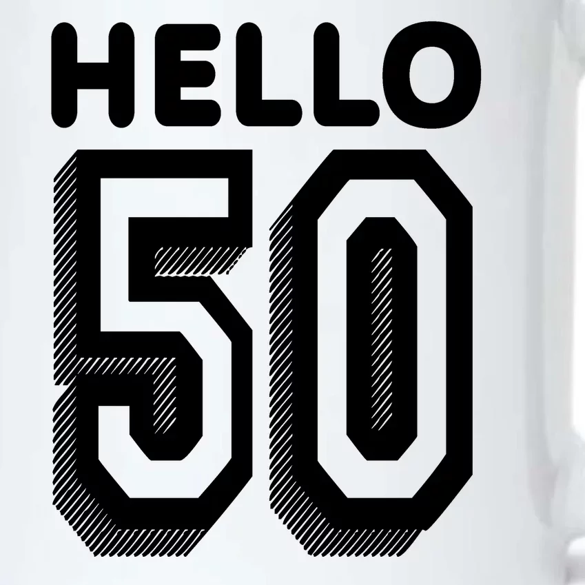 Hello 50 Funny 50th Birthday Black Color Changing Mug