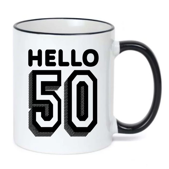 Hello 50 Funny 50th Birthday Black Color Changing Mug