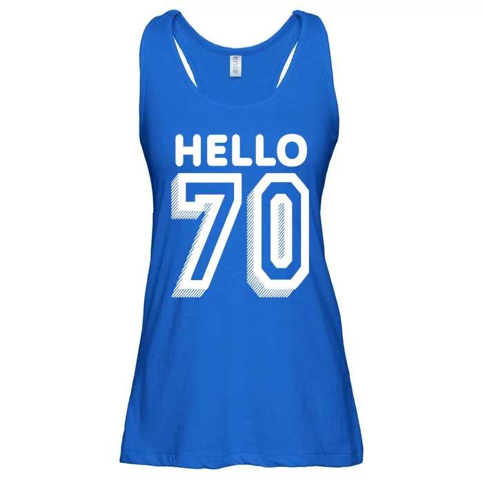 Hello 70 Funny 70th Birthday Ladies Essential Flowy Tank