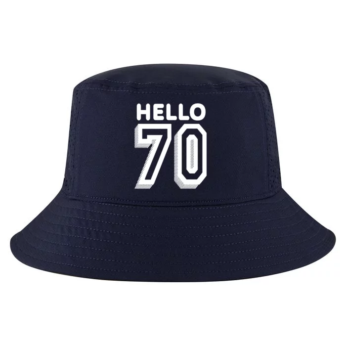 Hello 70 Funny 70th Birthday Cool Comfort Performance Bucket Hat