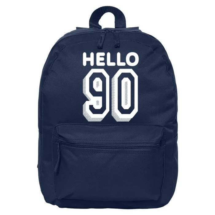 Hello 90 Funny 90th Birthday 16 in Basic Backpack