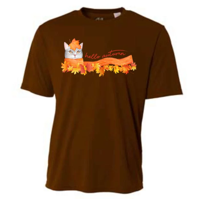 Hello Autumn Cute Cat Cooling Performance Crew T-Shirt