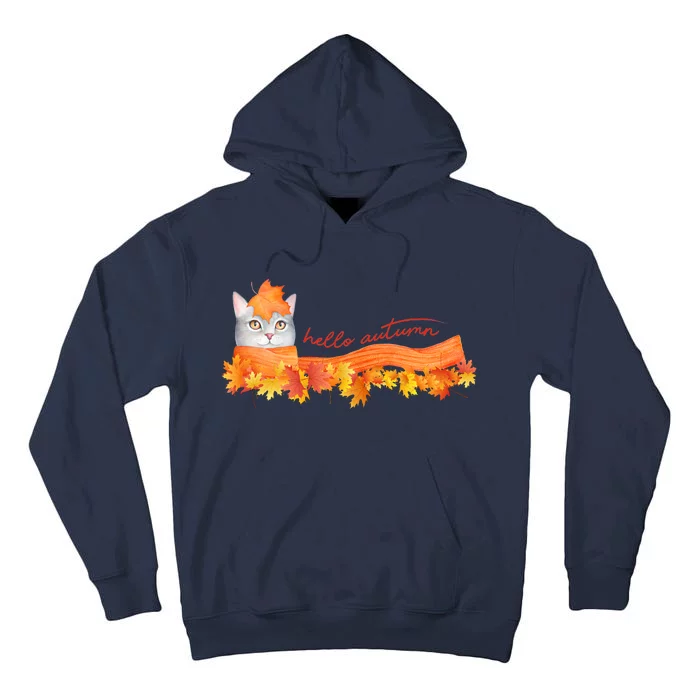 Hello Autumn Cute Cat Tall Hoodie