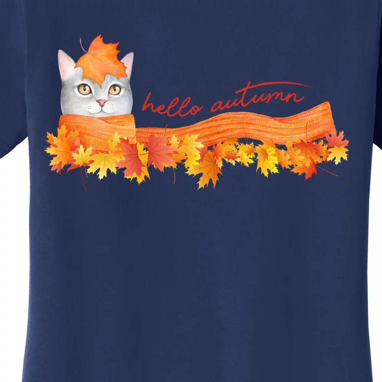 Hello Autumn Cute Cat Women's T-Shirt