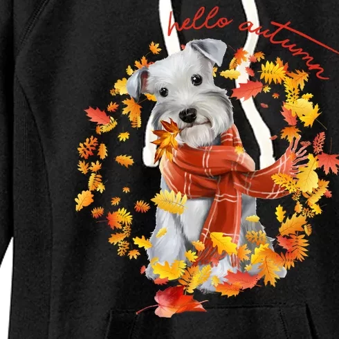 Hello Autumn Cute Dog Women's Fleece Hoodie